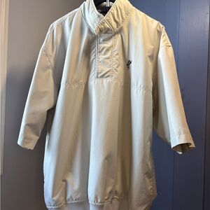 Vintage 90’s Ashworth Men's Light Cream Short Sleeved Windbreaker